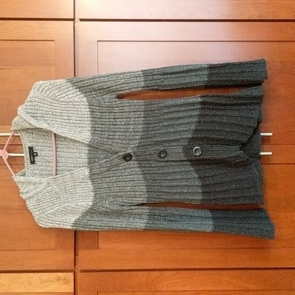 Hooded ombre tunic sweater.